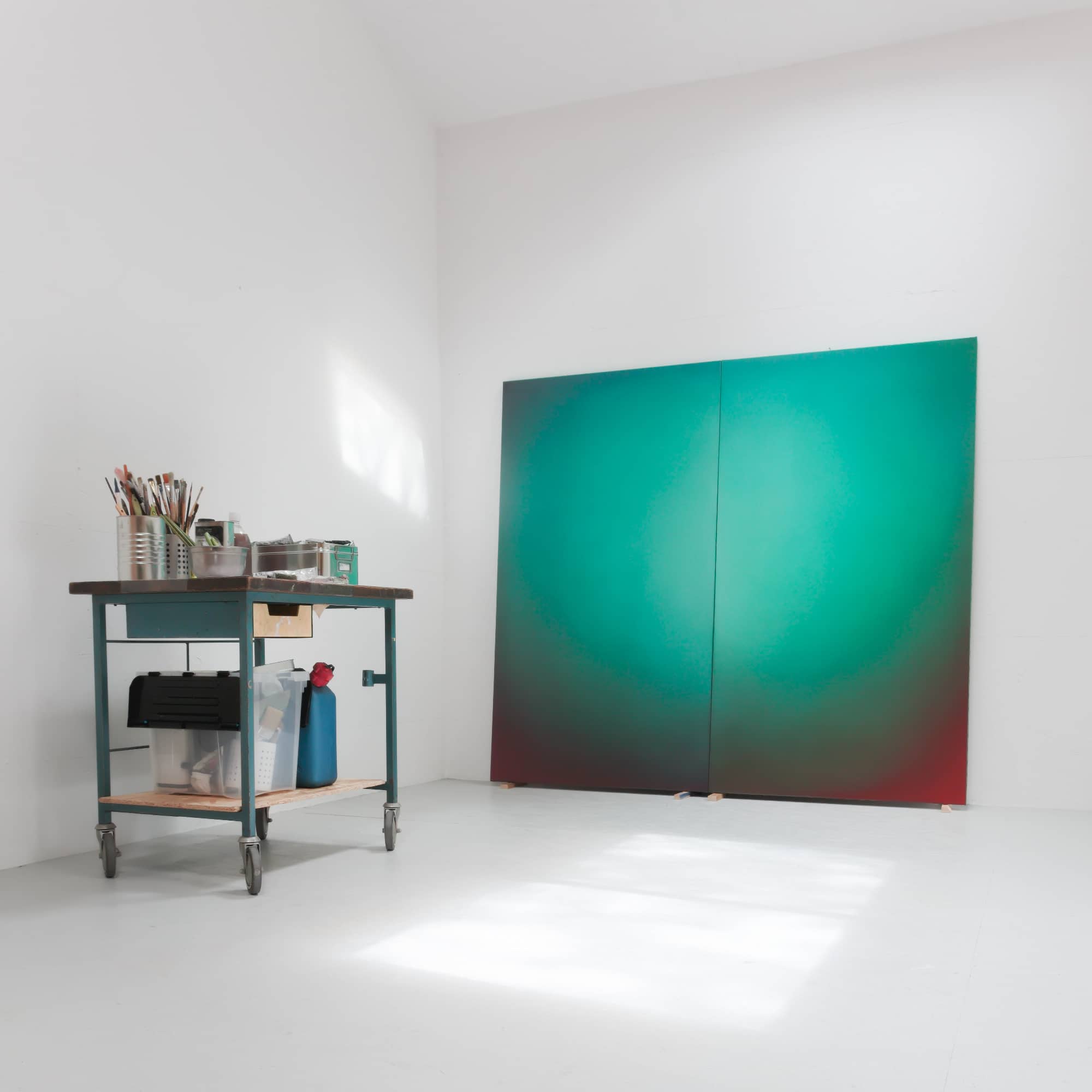 33_Emmanuelle Leblanc_Diffuse vert ecarlate_2021_oil on canvas_180x200cm