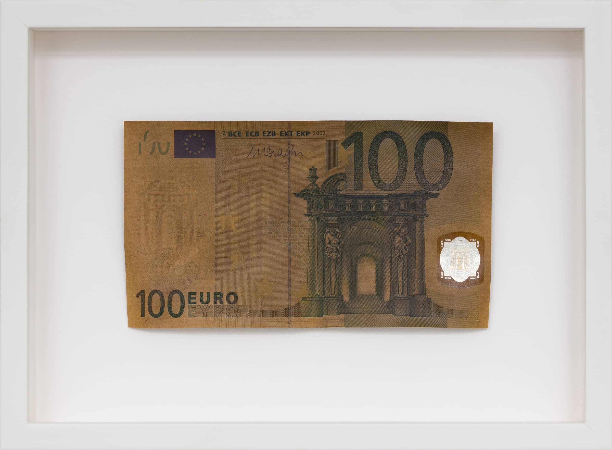 18_Takahiro Kudo_It Collapsed out of Shame_Untitled_278C_2016_100 euros banknote_17x24cm