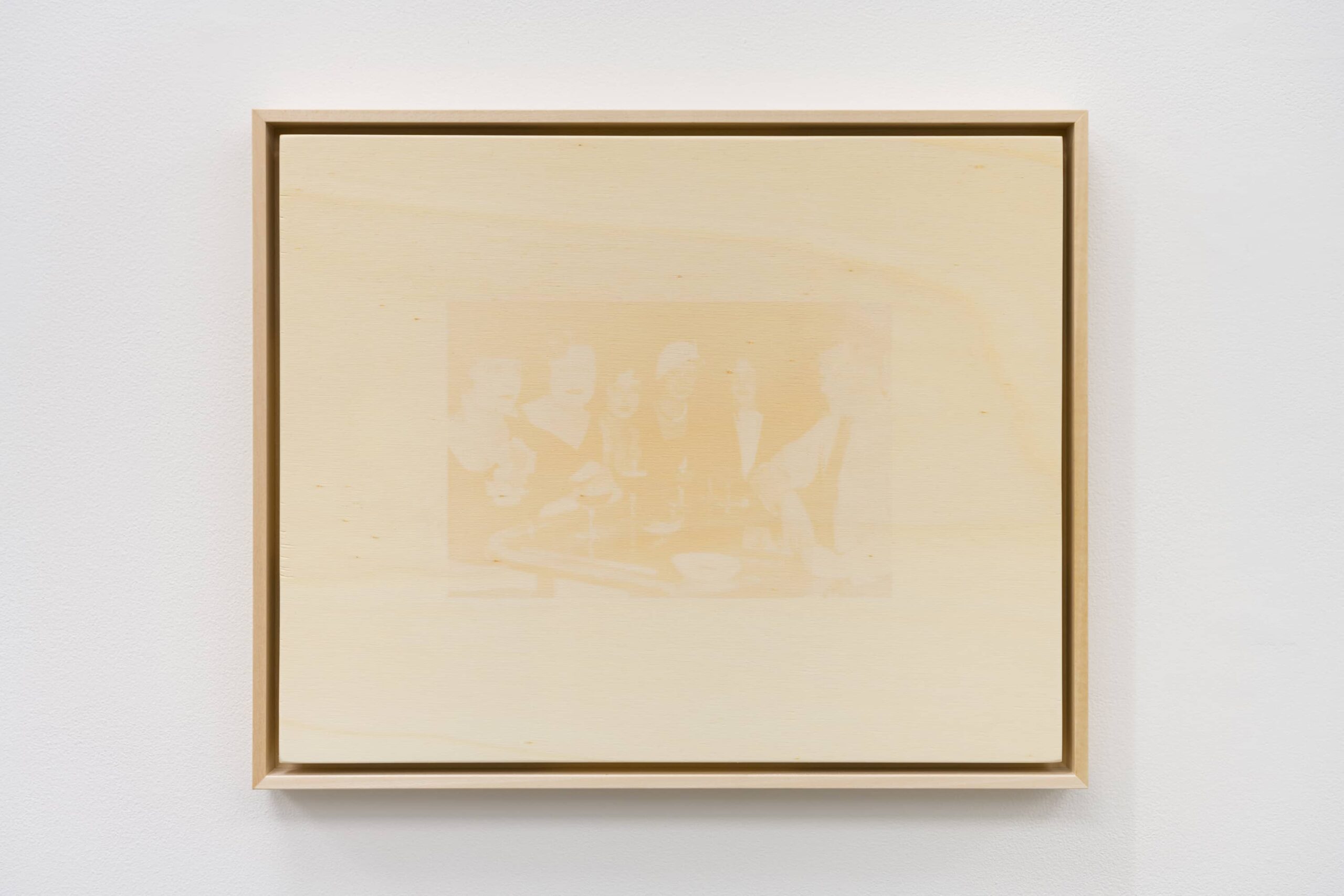 Takahiro Kudo_Untitled (Yes Sir, I can Boogie)_Dear Past_2024_sunbleached wooden plate, uv varnished_30x37cm_Shivadas de Schrijver_2