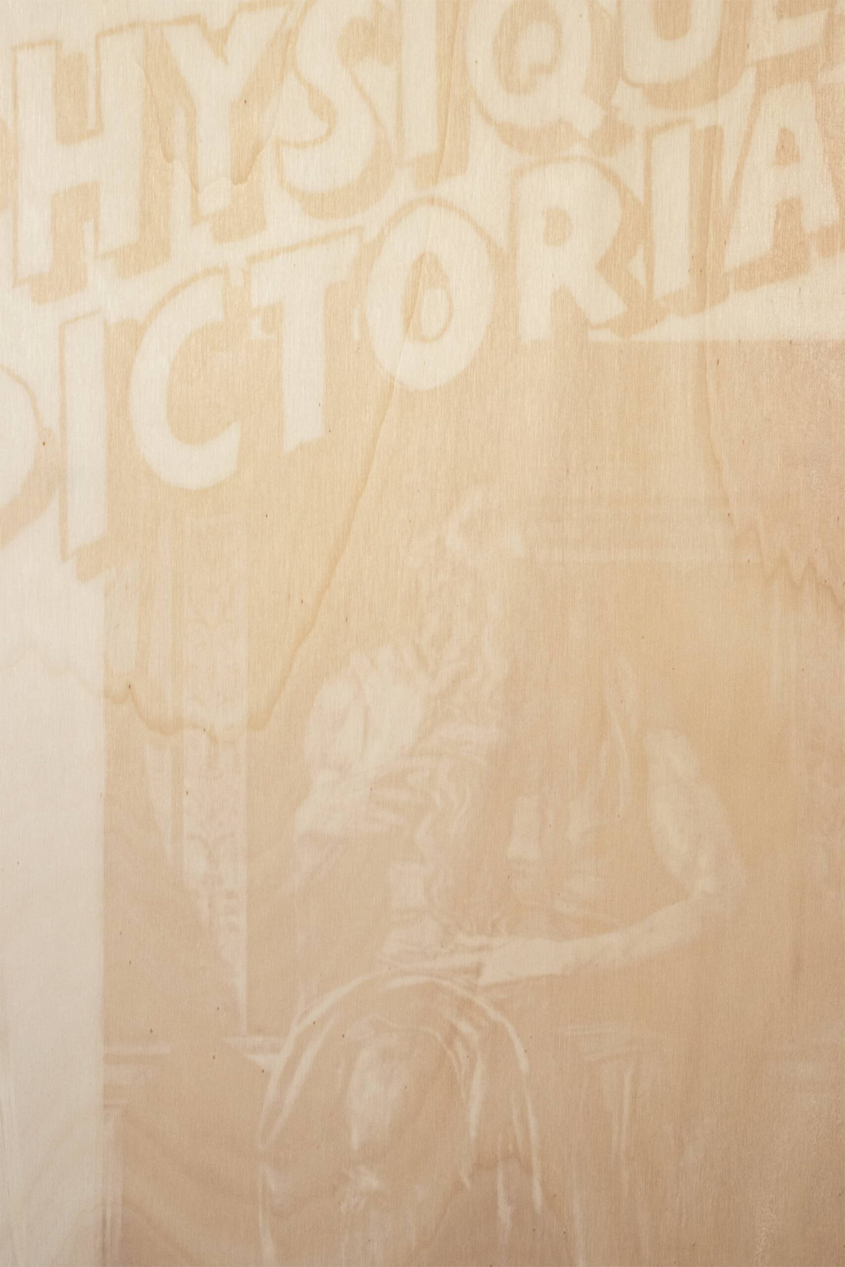 47_Takahiro Kudo_Untitled (Pump Up the Jam)_Dear Past series_2025_sun-bleached wooden plate, anti-UV varnish_102x77cm_2