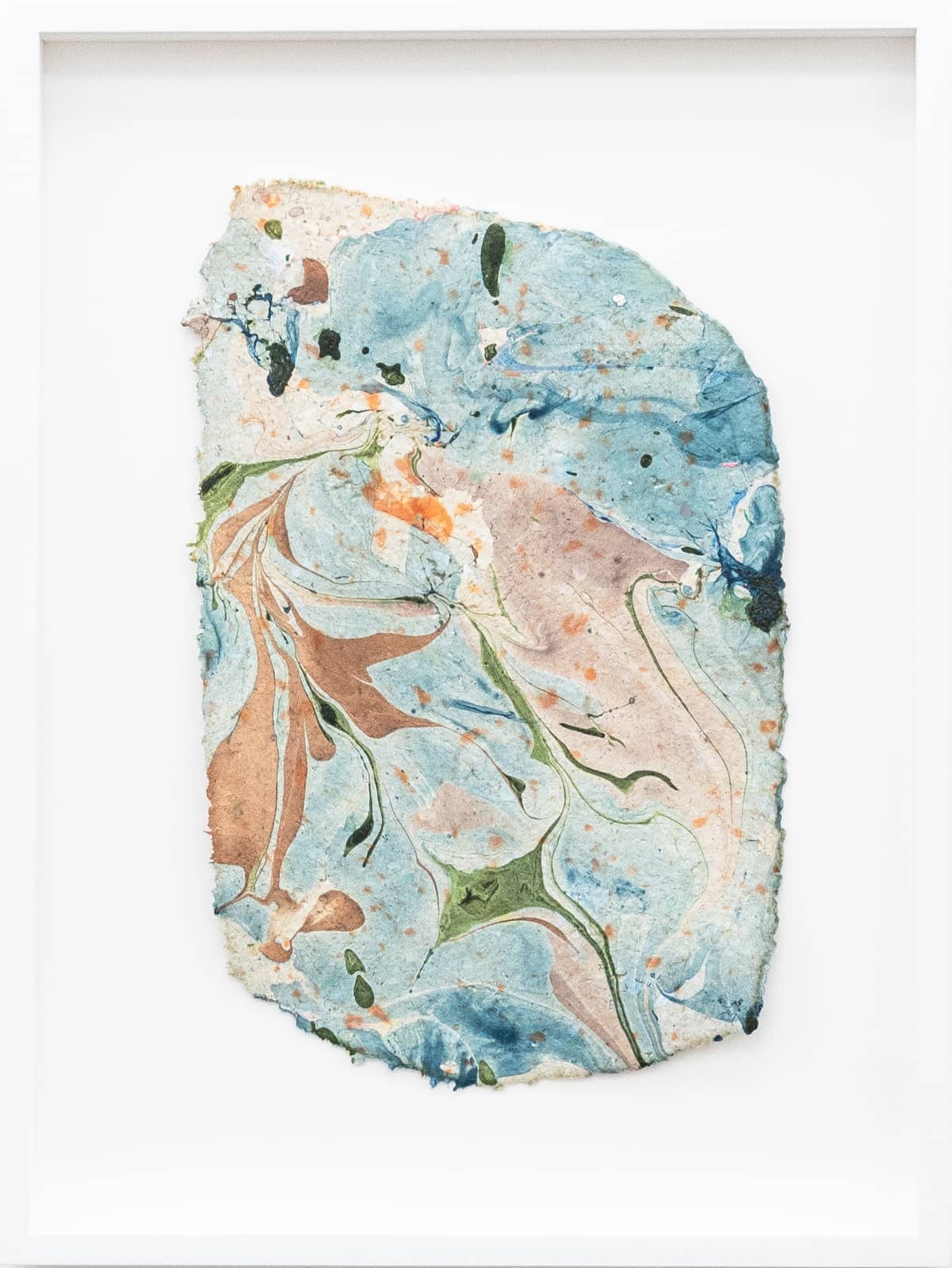 10_Roman Moriceau_Peace and Love (Storm Blue, Caramel Soil, Faded Timber, Ivy, ...)_2026_nail polish, papier-mache_38.5x29.5cm_1