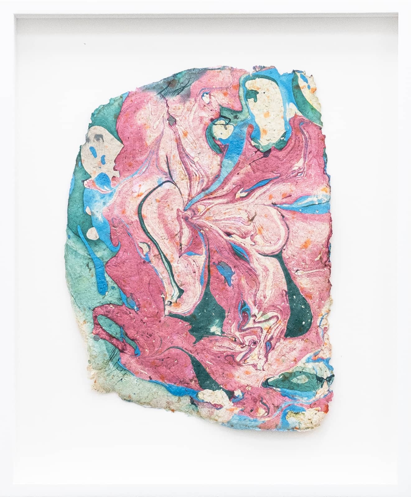 11_Roman Moriceau_Peace and Love (Midnight Rose, Iridescent, Peaceful Blue, Spirulina, ...)_2026_nail polish, papier-mache_34.5x28.5cm_1