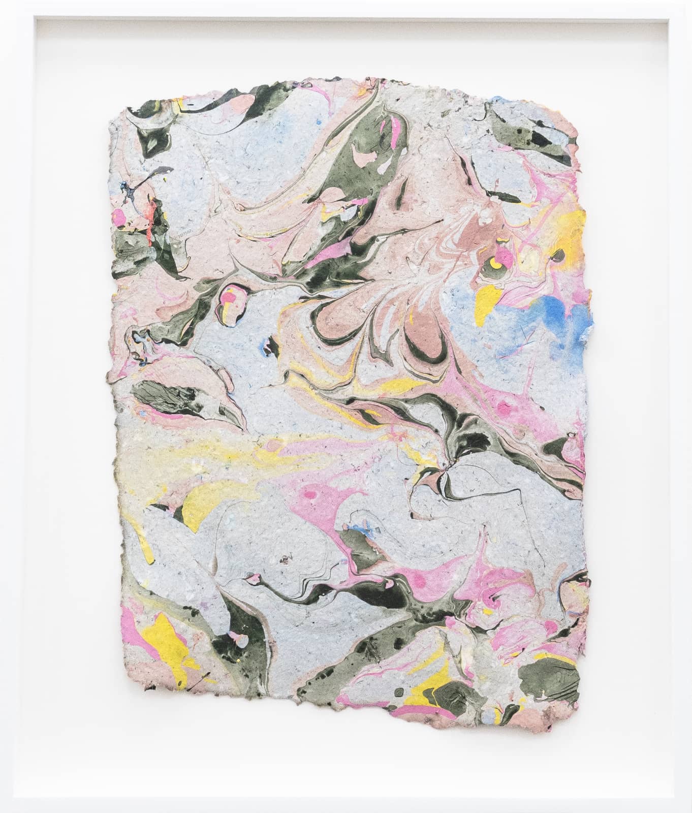 8_Roman Moriceau_Peace and Love (Ink, Faded Denim, Antique Rose, Amber, ...)_2026_nail polish, papier-mache_47x39.5cm_1